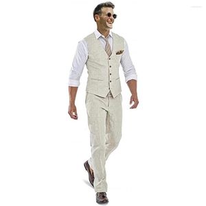 Abiti da uomo Arrivo Design Uomo Scollo a V Slim Fit Set Abbigliamento su misura 3 pezzi Gilet Pantaloni Prom Mascolinità Tuxedo