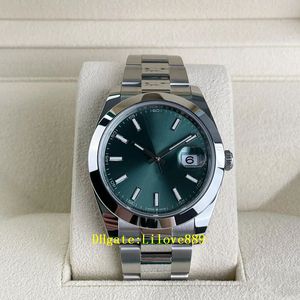 2023 QC Check Luxury Wristwatch Platinum Mint Green Watch 41mm Men's Automatic Watch Automatic Mechanical Bracelet Men's Watches Waterproof Wristwatches