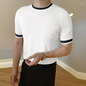 Herr t-skjortor incerun män skjorta lapptäck koreansk stil sommar casual kläder streetwear 2023 o-hals kort ärm Leisure tee tops s-5xl