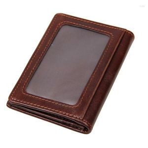 Korthållare högkvalitativ ko äkta läderhållare mode plånbok lyx ID-korthållare liten handväska K-010