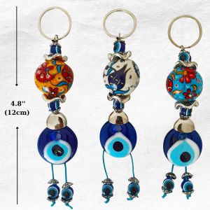 Chaveiros Lanyards L Turco Azul Evil Eye Keychain Amet Conjunto de 3 Charme em uma caixa presente para mulheres ou homens Tipevil Eyered Tip Drop Deliver Amudi