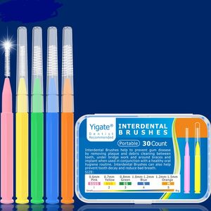 Zahnseide 30 Stück Interdentalbürsten Gesundheitswesen Zahnaufhellung Interdentalreiniger Kieferorthopädische Zahnbürste Mundhygienewerkzeug