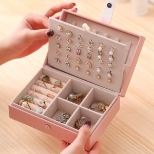 Watch Boxes Cases Top Mini Jewelry Display Case Ring Box Cabinet Armoire Portable Organizer Case Travel Storage Joyeros Organizador De Joyas 230404