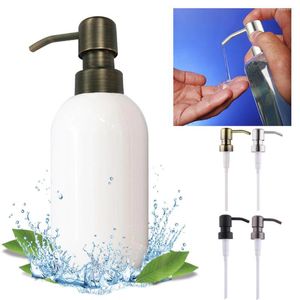 Flytande tvål dispenser pump lotion ersättare huvudtank rör metall diy flaska för schampo etc universella badrumstillbehör