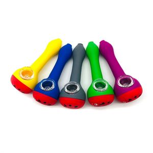 Último colorido estilos de insetos de silicone colorido Herb Tobacco Plrechs de petróleo de tapinha de vidro de noveipa tigela portátil Pipes de mão fumando cigarro de mão tubo dhl