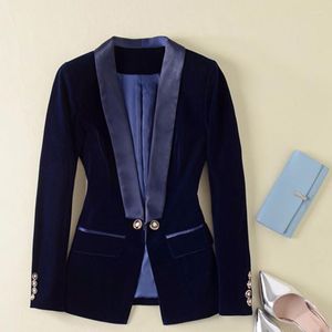 Women's Suits Sigutan 2023 Spring Designer Blazer Women Long Sleeve Velvet Female Jacket Outer Wear Woman Tops