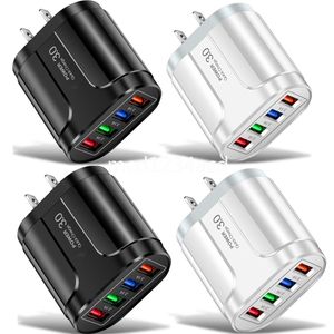 High Speed 5V 3.1A 4 Usb Ports Wall Charger Portable Eu US Power Adapters For Iphone 12 11 13 14 15 Pro max Samsung S23 note 20 htc lg M1