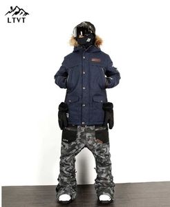 Outros artigos esportivos LTVT marca terno de esqui masculino / feminino jaquetas de snowboard + calças ternos casaco de neve quente camuflagem respirável conjuntos de esqui à prova d'água HKD231106