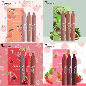 TEAYASON 3pcs/set Matte Velvet Lipstick Pen No Fading Fog Lip Stick Waterproof Durable High Pigmented Lip Makeup