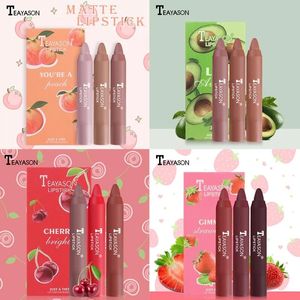 TEAYASON 3 teile/satz Matte Samt Lippenstift Stift Kein Verblassender Nebel Lippenstift Wasserdicht Langlebig Hochpigmentiert Lippen Make-up