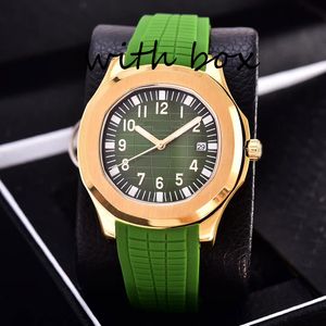 Erkekler Otomatik Mekanik İzleme 2813 Hareket 40mm rahat AAA Kauçuk Kayış Altın Kılıf 5atm Su Geçirmez Montre De Luxe