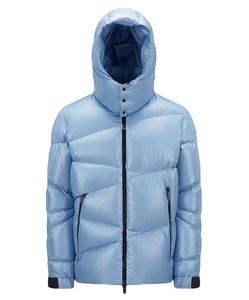 Design de sarja jaqueta masculina para baixo braço cola emblema puffer jaqueta volta zíper para baixo jaqueta inverno casaco com capuz tamanho 1--5