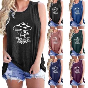 Kvinnors tankar Athletic Womens Top Women's Vintage Mönster Vest Summer Casual Loose O Neck Compression Plaggen för kvinnor BRA Halter