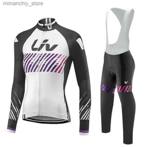 Conjuntos de camisa de ciclismo Liv Team Outono Moda Feminina Roupas de Ciclismo Jersey Define Maillot Paul Smith Uniforme Longo Seve Breathab Ternos Q231107
