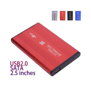 2,5 polegadas USB 2.0 HDD Caixa externa disco rígido Disco SATA Caixa de gabinete de armazenamento externo Alumínio do disco rígido com caixa de varejo