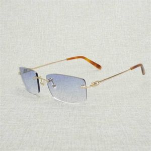 Occhiali da sole estivi di design di lusso Vintage senza montatura quadrati da uomo ovali occhiali trasparenti montatura da donna occhiali da vista tonalità Oculos Gafas per la guida pesca 011