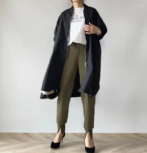 Damenhose Frühling Hohe Taille Geschlossenes Bein Khaki Schwarz Cargo Kordelzug Split Freizeithose Herbstkleidung Koreanischer Stil Frauen Y2k Mode