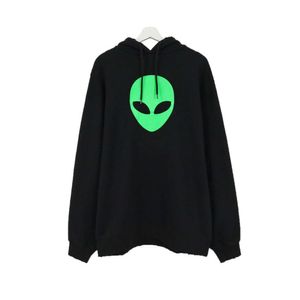 Designer Luxus Chaopai Klassische Kleidung Männlich Herbst Und Winter Mode Marke 2021 Neue Alien Print Lange Lose Pullover Top Kurzarm T-shirt Weibliche