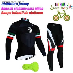 Bisiklet Jersey Setleri Yüksek kaliteli çocuklar bisiklet giyim yaz çocukları jersey set bisiklet süren uzun soluk giysiler takım elbise mtb çocuk bisiklet aşınma 2023 q231107