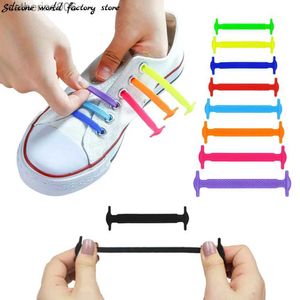 Sneakers Silicone World 16/12st Silicone Elastic Shoelaces Kids Adult Unisex Athletic No Tie Shoe Lace Sneakers Fit Quick Shoe Lacel231106