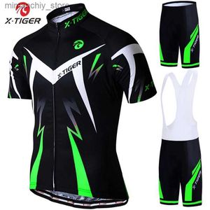 Cycling Jersey Sets X-Tiger Pro Cycling Jersey Set Summer Cycling Wear Mountain Bike Clothes Bicyc Clothing MTB Bike Cycling Clothing Cycling Suit Q231107