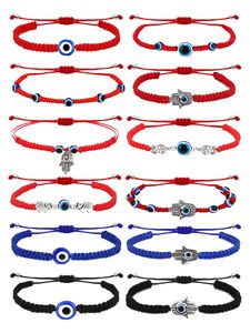 Kedja 36/ Evil Eye Armband Pack Mexikanska armlets Set Ojo Armband Skydd Amen Anklets smycken Present till Women Girls Boys Drop Del Amwe0