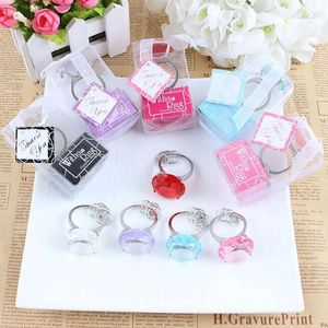 Big Diamond Ring Shape Keychain Key Chain Accessories Home Party Favors Wedding Gifts For Guests Wedding Souvenirs Party Favor