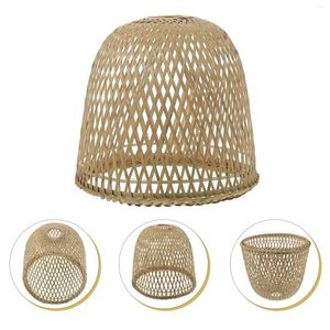 Pendant Lamps Bamboo Woven Chandelier Shade Home Lampshade Hanging Cover Rustic Decor Ceiling Boho Light Wicker Wall
