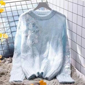 Women's Sweaters Autumn Winter Sequin FashionHarajuku Lady All Match Casual Tops Women Knitwear Female Clothes Long Sleeve Pullover