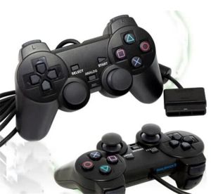 818dd playstation 2 joysticks com fio controlador de jogos para console ps2 gamepad duplo choque por 12 ll