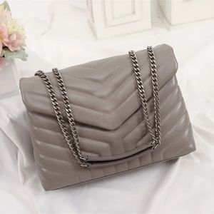 7A 2023 Echte, authentische Qualitäts-Designer-LOULOU-Tasche, große Schulterketten, Umhängetasche, Clutch, Geldbörsen, echtes Kalbsleder, Ripsbandfutter