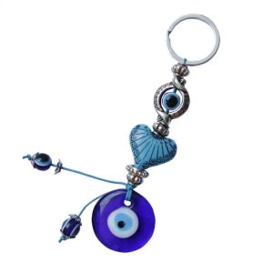 Keychains Lanyards L Blue Evil Eye Keychian Turkish Key Ring Blessing Protection Hamsa Holder Muslim Amet Purse Handbag Pendant With B Amnzf