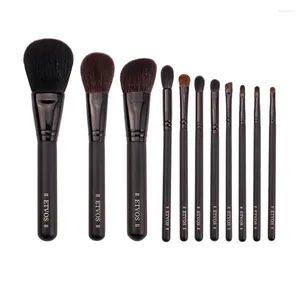 Makeup Brushes 11 stycken Portable Full Cosmetic Brush Set of Animal Hair Beauty Tools for Nybörjare E615