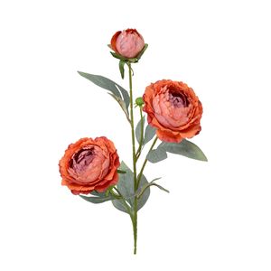 New Arrival 3 Heads Peonies Single Branch Artificial Silk Peony Flowers Oil Painted Peony Artificial Peony Wedding Fower Decoration Living Room Table Decoration