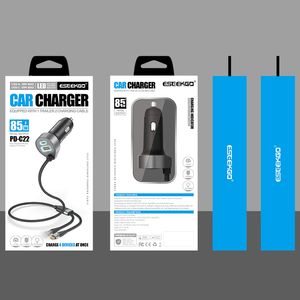 ESEEKGO PD-C22 PD+QC3.0 Car Charger Mini Portable USB Charger with Type-C Port Universal 5V/3A Adapter for Samsung Huawei Xiaomi Cellphones in Retail Box