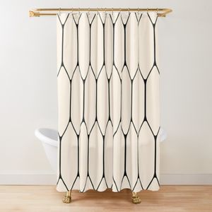 Shower Curtains Shower curtains hexagonal pattern honeycomb simple geometric monochrome fabric bathroom decoration set with hooks 230406