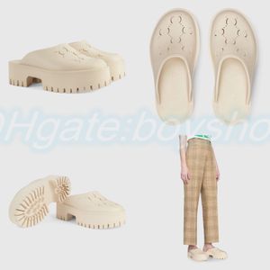 woman man slipper slip-on Flat sandal perforated rubber designer platform foam slide lug sole flip-flops home alphabet embroidered shoe