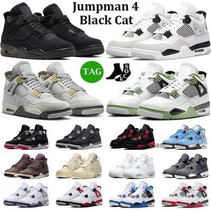 Jumpman 4 баскетбольная обувь мужчины женщины 4S Black Cat Cool Greak Black Canvas Red Thunder Sail Bordeaux Lightning Guava Ice Mens Trainers Sport OG Designer Shoes