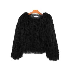 Women's Jackets FQLWL Colorful Warm Faux Women Fur Coat Loose Black White Pink Plush Coat Female Jacket Fur Autumn Winter Shaggy Outerwear Apparel