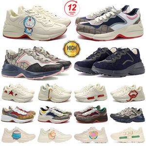 Designer schoenen Rhython schoenen vrijetijdsschoenen Heren Dames Rhyton sneaker lip sport dikke zolen cartoon letters dikke soleg familie beige kameel buiten Wandelen Sneakers