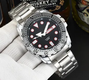 Seik Wrist Watches for Men 2023 Mens Watches Three needles Quartz Watch High Quality Top Luxury Brand Dual calendar function Clock Fashion Steel Strap Montre de one