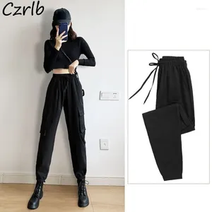 Pantaloni da donna Donna Cargo High Street Elegante Cool Stile coreano Semplice Solido Moda All-match Pantaloni da donna a vita alta Young Chic BF