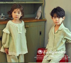Kläder sätter söta barn barn bomull mint grön pyjama pyjamas set för flicka pojke sömnkläder