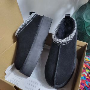 Tazz tofflor kastanj fårskinn skjuvande australien tasman toffla nya mules kvinnor män ultra mini plattform boot slip-on skor ugglie mocka övre höst vinter