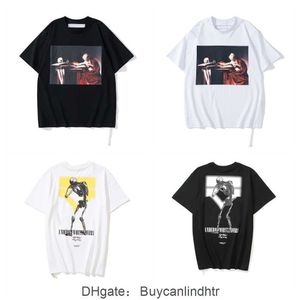 Tshirts Yaz Erkek Kadınları Yüksek Tasarım T Shirt Moda Offs Tees Markaları Üstler İnsan Sabit Gömlek Lüks Giyim Sokak Şortlu Beyaz SPNA