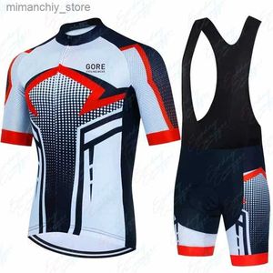 Cycling Jersey Sets GORE CYCLING WEAR Cycling Jersey Set Quick-Dry Bicyc Cycling Set with Gel Pad Summer Men Pro Short-Seves Bicyc Clothing Q231107