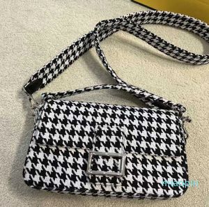 Designer-designer shoulder bags woman handbags Baguette houndstooth crossbody Bags Women Fashion Distressed denim crossbody bag purses 220920