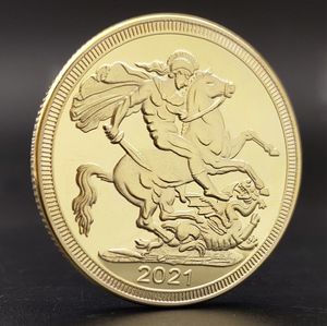 Arts and Crafts 2021 Foreign Trade commemorative coin Queen commemorative coin Horse Sword Gold Coin Knight Coin