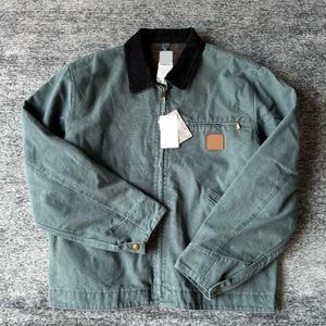 Herrjackor designer herrjackor vintage tvättad duk jacka s pullover kappa lapel hals ullkläder outwear vadderade rockar hip hop länge y3