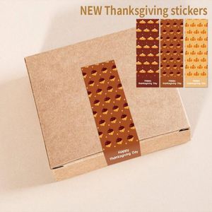 Gift Wrap 30pcs Thanksgiving Packing Stickers Seal Labels Business Box tätning Cake Pumpkin Package Sticker Label 90x30mm